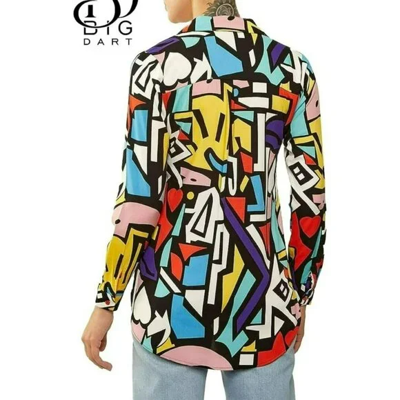 NWT - Big Dart Button - Down / Long Sleeve Blouse (SKU1087) - Picture 2 of 5